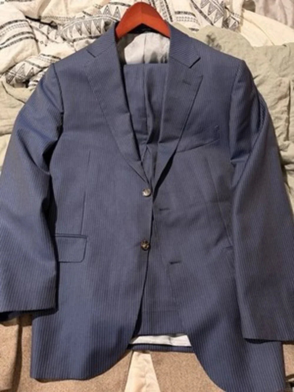 SuitSupply Mens Blue Pinstripe VBC Suit